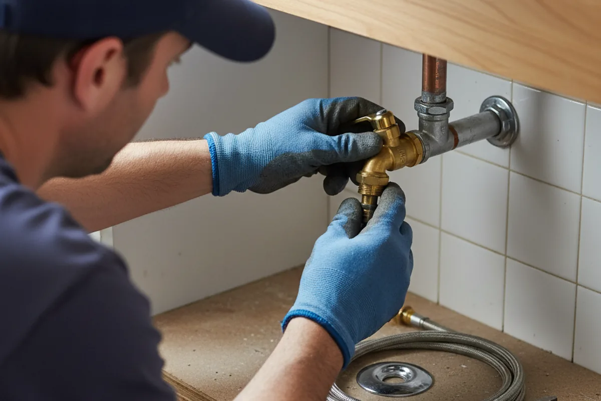 Shutoff valve and fitting work during Faucet and Fixture Repair in Lewes